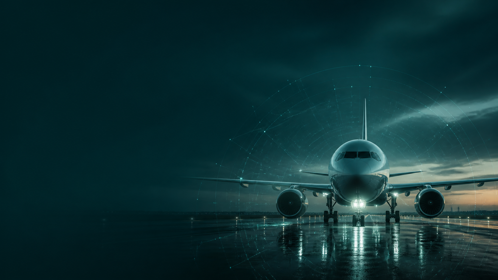 Futuristic commercial aircraft on a runway